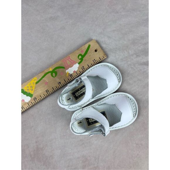 Vintage Lamour L’amour White Mary Janes Baby Shoes Size 1 - Picture 8 of 8